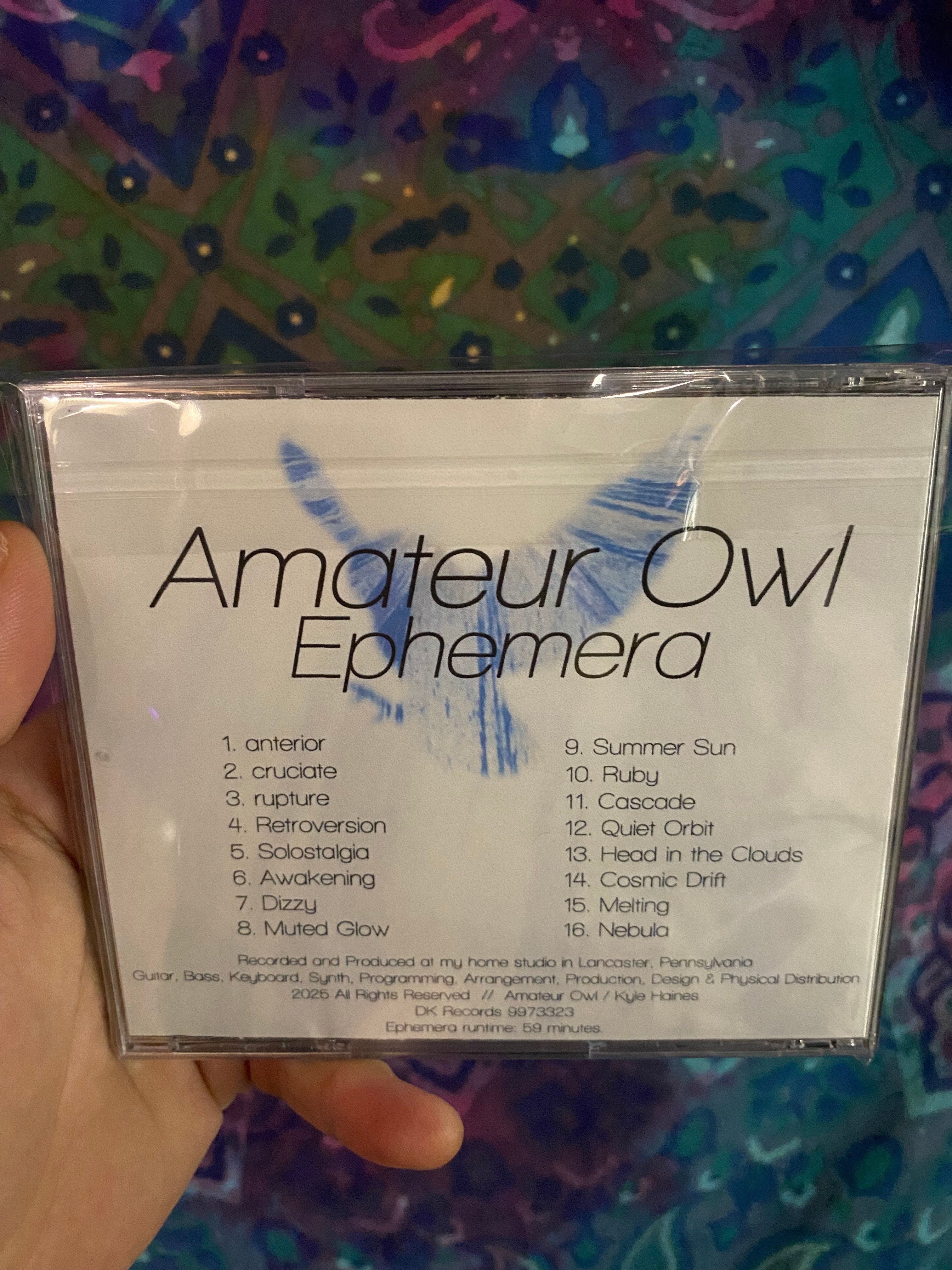 Amateur Owl - Ephemera (CD w/ Jewel Case)